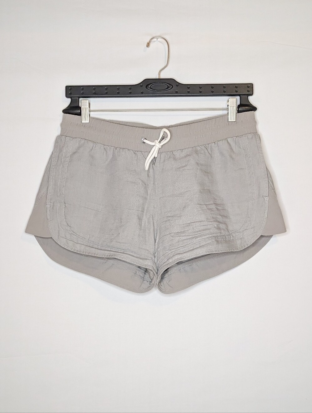 Athleta Light Gray Drawstring Athletic Shorts